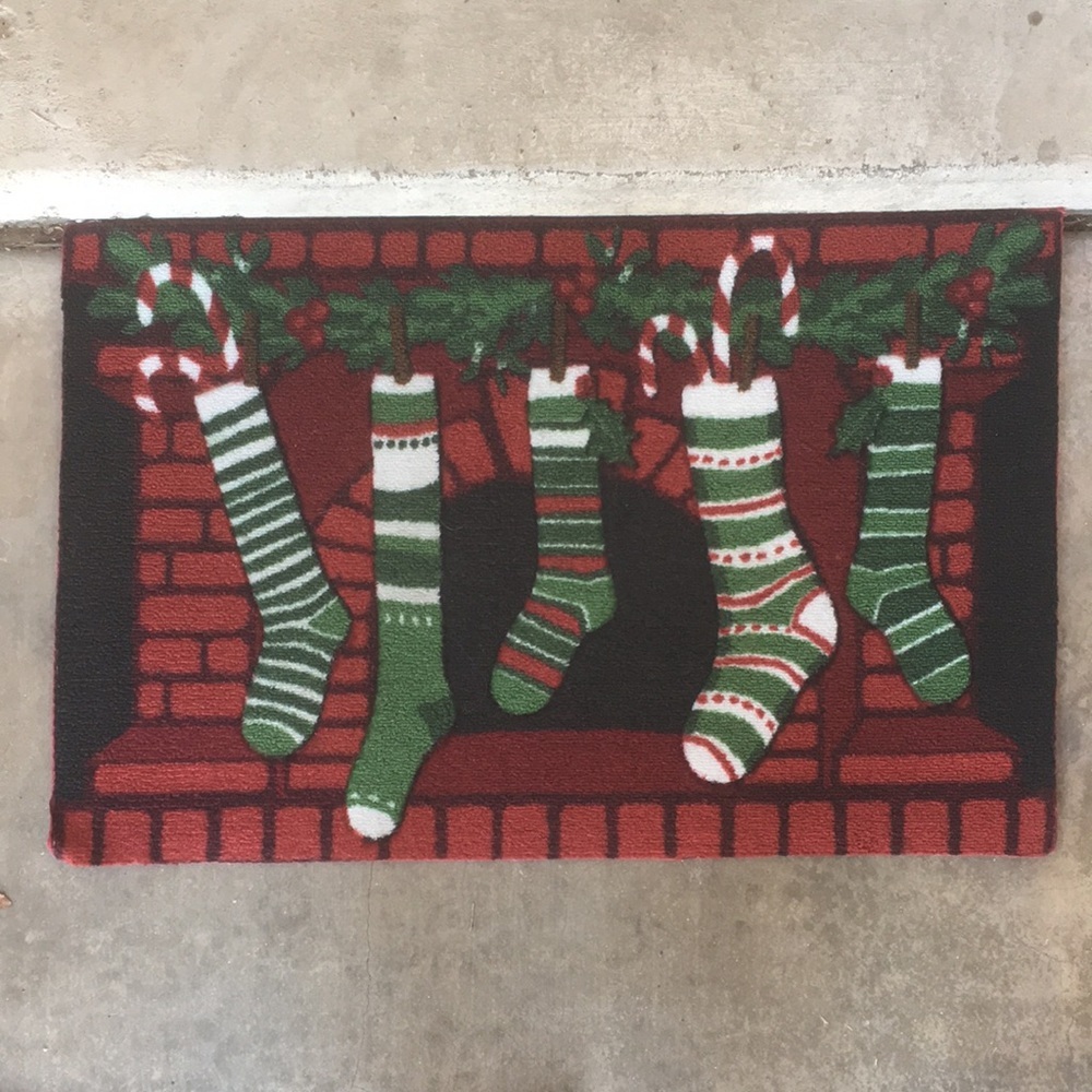 st. nicholas square Fireplace Stockings Accent Rug